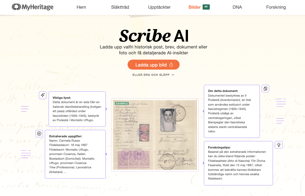MyHeritage Scribe AI