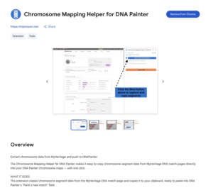 Chromosome Mapping Helper for DNA Painter Chrome Web Store screenshot.